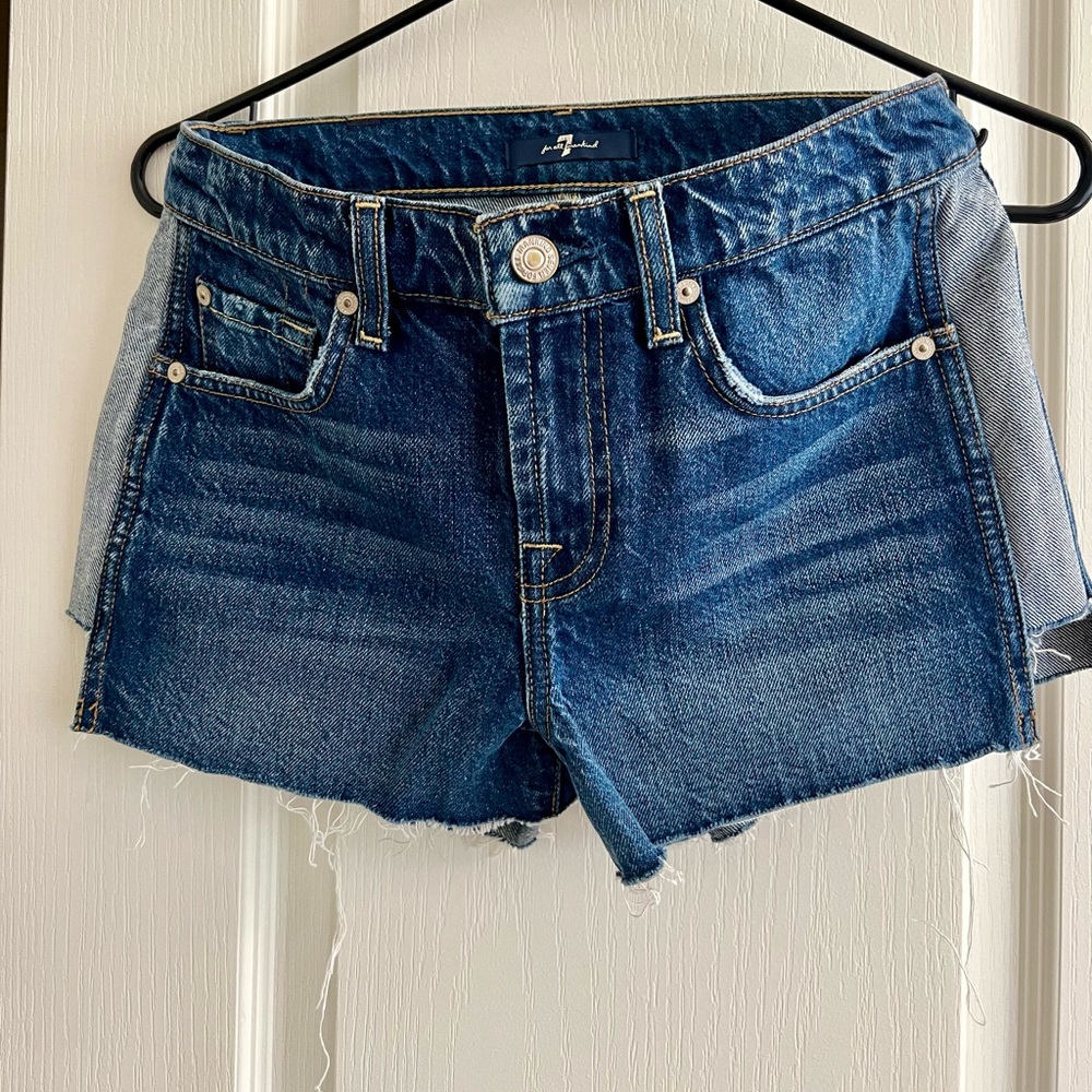 NWT 7 For All Mankind frayed Cut-Off shorts.  Brand new with tags.